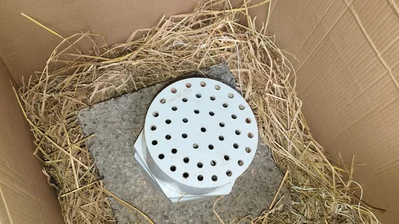 160mm PVC pressure relief valve packed with protective straw before project dispatch