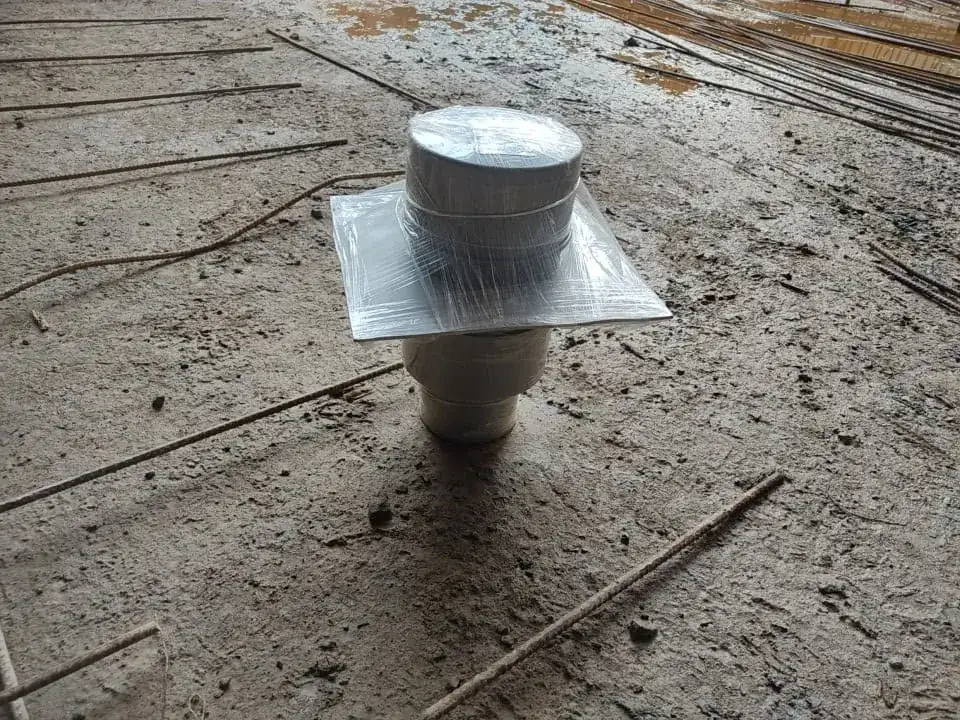 160mm PVC Pressure Relief Valve for canal lining photographed at a civil construction site