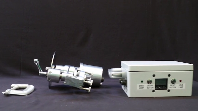 Diameter Measuring Wheel tool kit with controller unit, G clamp, measuring wheel, light barrier sensor and cables