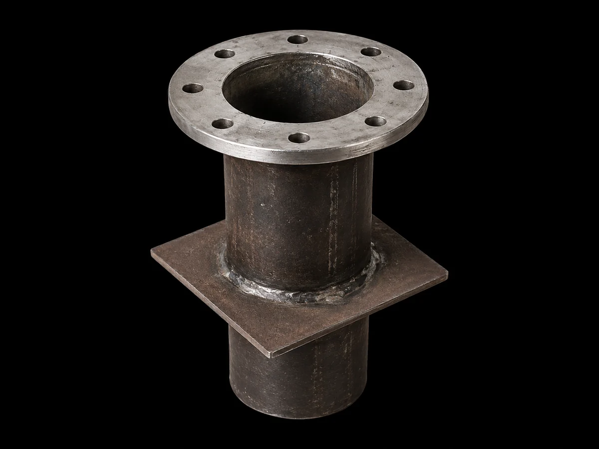 MS puddle flange for fire-fighting pipe penetration