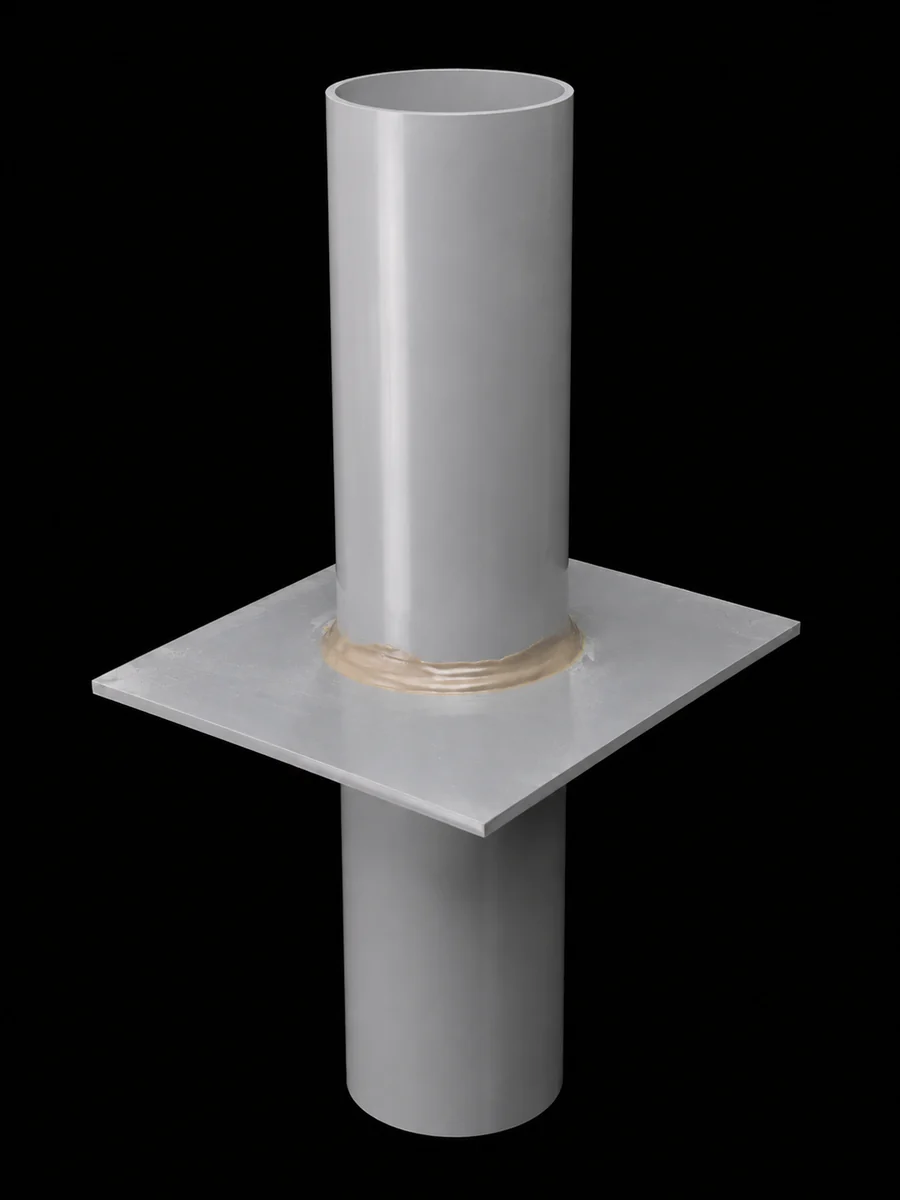 PVC puddle flange for RCC pipe penetration