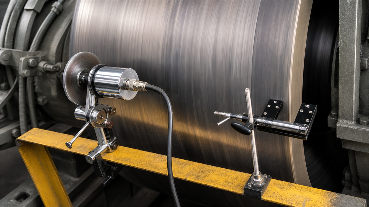Rotary kiln diameter measurement system for kiln tyre support roller shell and rotating cylinder inspection